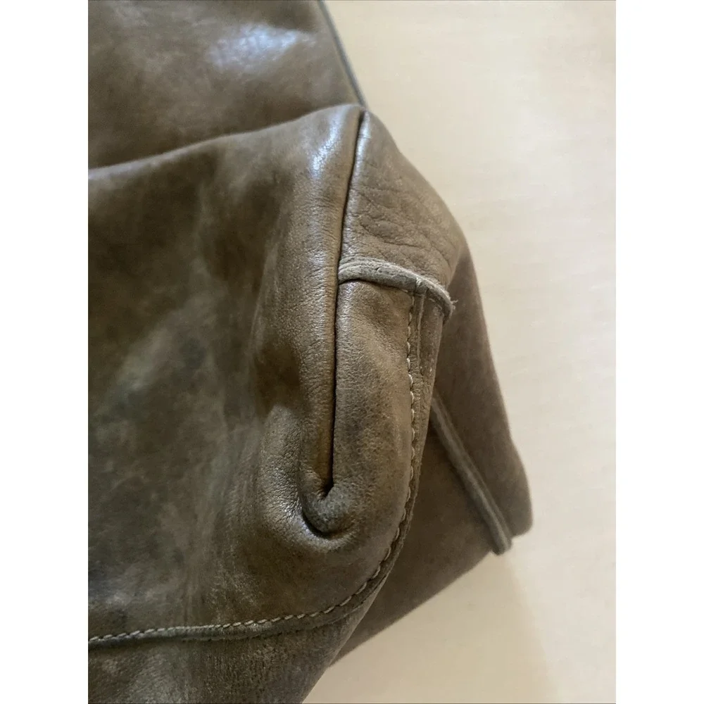 B May Leather Hobo Bag Slouchy‎ Greenish Brown Leather
